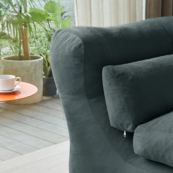 English Elm Cloud Corduroy Sleeper Chair Foldable High Density Foam Seat for Small Space Living Grey W1765P448641