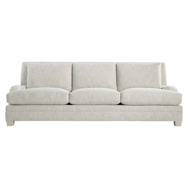 Bernhardt Bernhardt Rollins Fabric Sofa With Plush Feather-Down Cushions, Low-Profile Arms, Weathered Bone Finish (96"W) - Made to Order P7107A