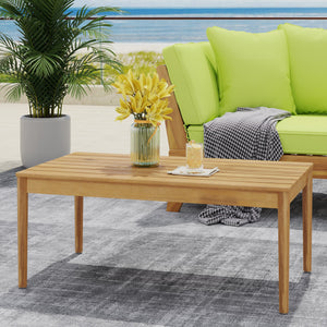 English Elm Christopher Knight Home® - BRYAN Teak Acacia Coffee Table - Rustic Outdoor Wood Accent 36.25" W Durable Weather-Resistant Design 72215.00