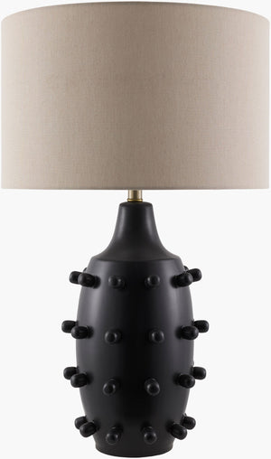 Livabliss Dege Ceramic Base Table Lamp with Linen Shade for Warm Ambient Bedroom Glow DEG-002