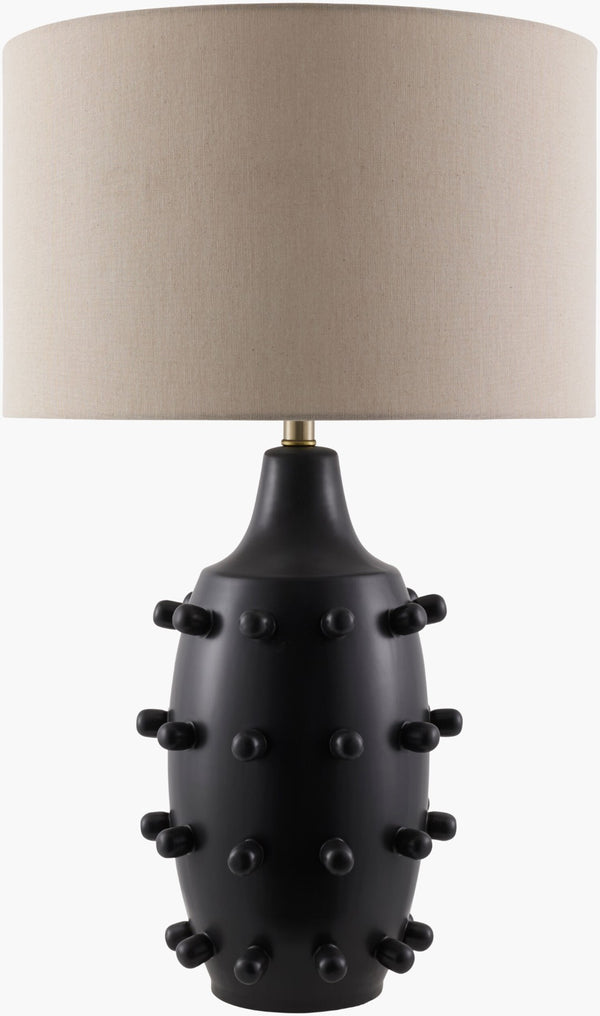 Livabliss Dege Ceramic Base Table Lamp with Linen Shade for Warm Ambient Bedroom Glow DEG-002