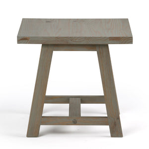 English Elm Sawhorse End Table - Handcrafted Distressed Grey Accent Table For Rustic-Industrial Interiors B136P158216-GIGA