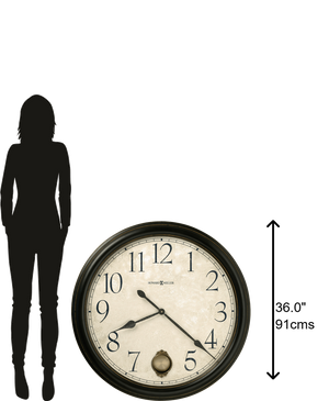 Hekman Furniture 625444 Glenwood Falls Oversized Antique Wall Clock With Quartz Movement & Elegant Pendulum Design  Glenwood Falls Wall Clock 625444