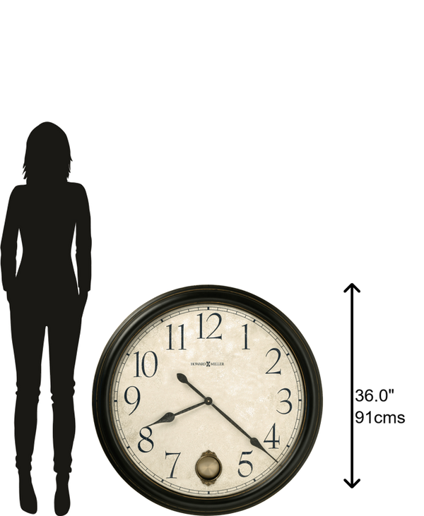 Hekman Furniture 625444 Glenwood Falls Oversized Antique Wall Clock With Quartz Movement & Elegant Pendulum Design  Glenwood Falls Wall Clock 625444