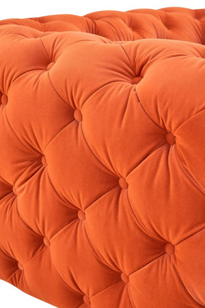 VIG Furniture Delilah Orange Velour Loveseat With Diamond Tufting, Black Tapered Legs, Mid-Century Modern Chic VGCA1546-ORG-A-L