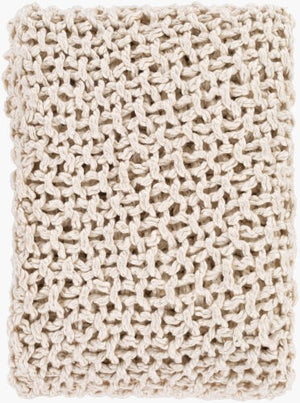 Surya Deacon Cozy Cotton Throw Blanket - 50"W X 60"L, Rustic Charm For Warmth & Comfort In Your Home Cream Cotton Deo1000-5060