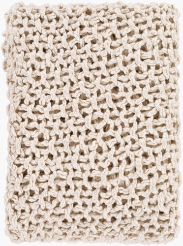 Surya Deacon Cozy Cotton Throw Blanket - 50"W X 60"L, Rustic Charm For Warmth & Comfort In Your Home Cream Cotton Deo1000-5060