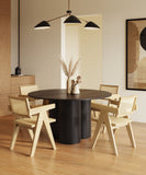 VIG Furniture Modrest Depew - Mid-Century Modern Black Oak Round Dining Table VGDWJ3646-1-BLK