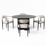 VIG Furniture Modrest Depew - Mid-Century Modern Black Oak Round Dining Table VGDWJ3646-1-BLK