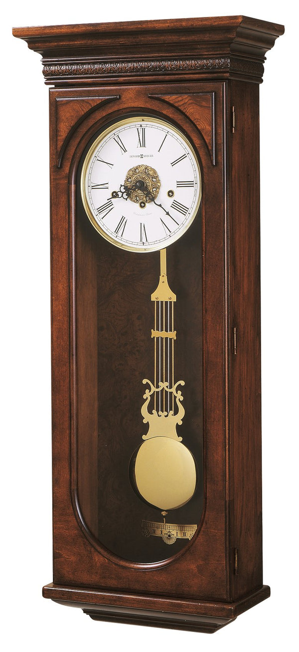 Hekman Furniture 620433 Earnest Wall Clock - Elegant Hampton Cherry Finish, Westminster Chime & Acanthus Design Features Hampton Cherry Earnest Wall Clock 620433