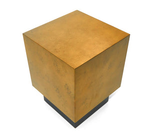 VIG Furniture Derek Modern Metal End Table With Golden Top & Antique Copper Base, Compact Square Accent Table VGVCET129-GRY-ET