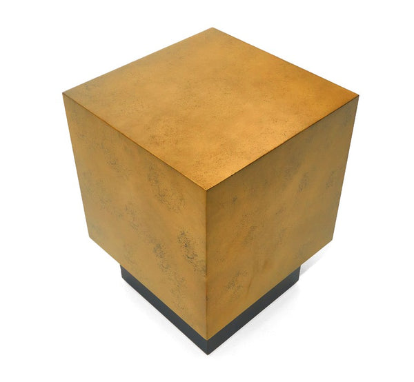 VIG Furniture Derek Modern Metal End Table With Golden Top & Antique Copper Base, Compact Square Accent Table VGVCET129-GRY-ET