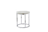 English Elm Steve Silver - Echo - White Marble Top Round End - White