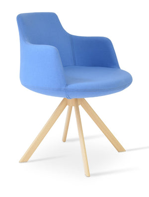 Soho Concept Dervish Sword Dining Armchair - Luxurious Camira Fabrics, Swivel Base, 10-year Guarantee, Turquoise & Black Natural  Soho-concept-dining-chair-02588