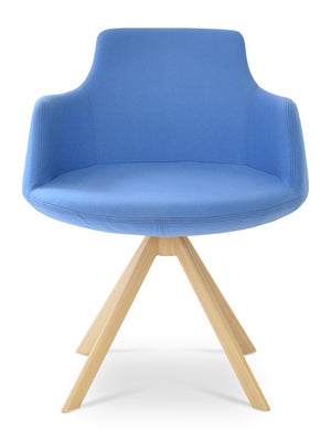 Soho Concept Dervish Sword Dining Armchair - Luxurious Camira Fabrics, Swivel Base, 10-year Guarantee, Turquoise & Black Natural  Soho-concept-dining-chair-02589