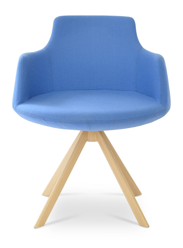 Soho Concept Dervish Sword Dining Armchair - Luxurious Camira Fabrics, Swivel Base, 10-year Guarantee, Turquoise & Black Natural  Soho-concept-dining-chair-02589