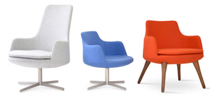 Soho Concept Dervish Lounge High Back Swivel Dining Chair - Ergonomic Design, Leatherette, 2-year Guarantee, 350 Lbs   Soho-concept-dining-chair-02585