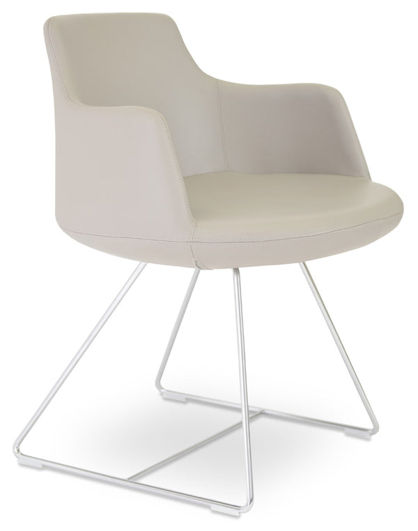 Soho Concept Dervish Wire Armchair Dining Chair – Stylish Ppm-fr Leatherette, Chrome Finish, 2-year Guarantee! Chrome  Soho-concept-dining-chair-02626