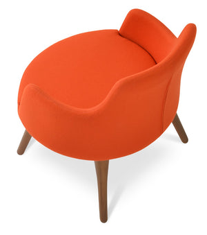 Soho Concept Dervish Lounge High Back Chair In Walnut & Orange | Premium Wool Fabrics | 10-year Guarantee Walnut,Orange  Soho-concept-dining-chair-13050