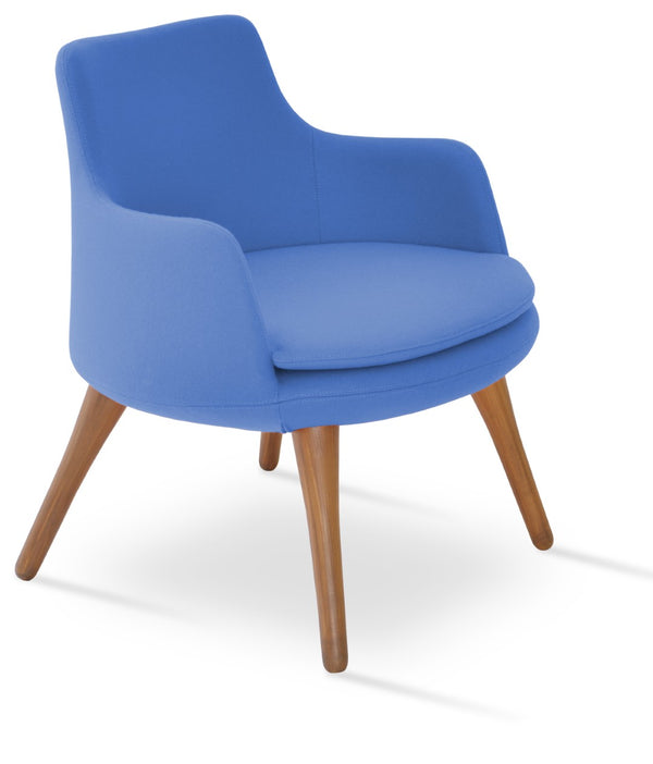 Soho Concept Dervish Lounge Chair: Premium Boucle, Velvet & Nubuck Fabrics In Walnut & Orange – 10-year Warranty! Walnut  Soho-concept-dining-chair-13053