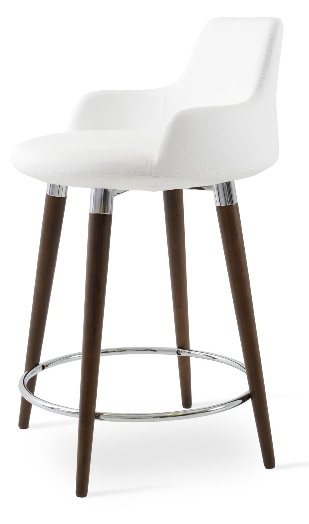 Soho Concept Dervish Wood Barstools & Counterstools – Stylish Leatherette Seating With 2-year Guarantee, Walnut Finish Walnut,White  Soho-concept-dining-chair-07985
