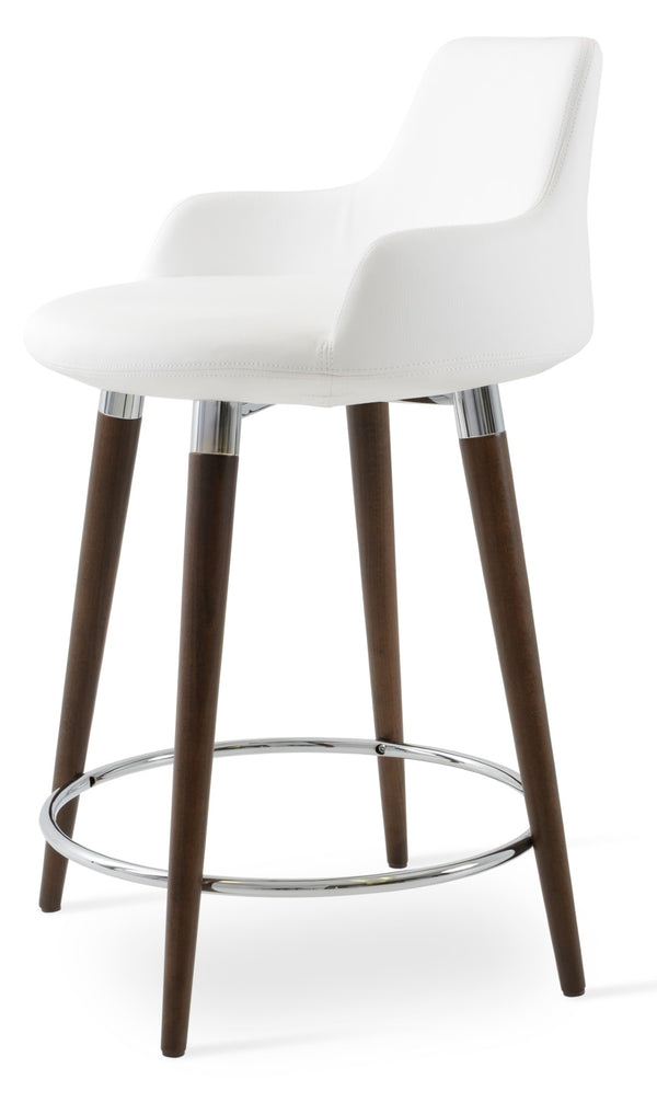 Soho Concept Dervish Wood Barstools & Counterstools – Stylish Leatherette Seating With 2-year Guarantee, Walnut Finish Walnut,White  Soho-concept-dining-chair-07985