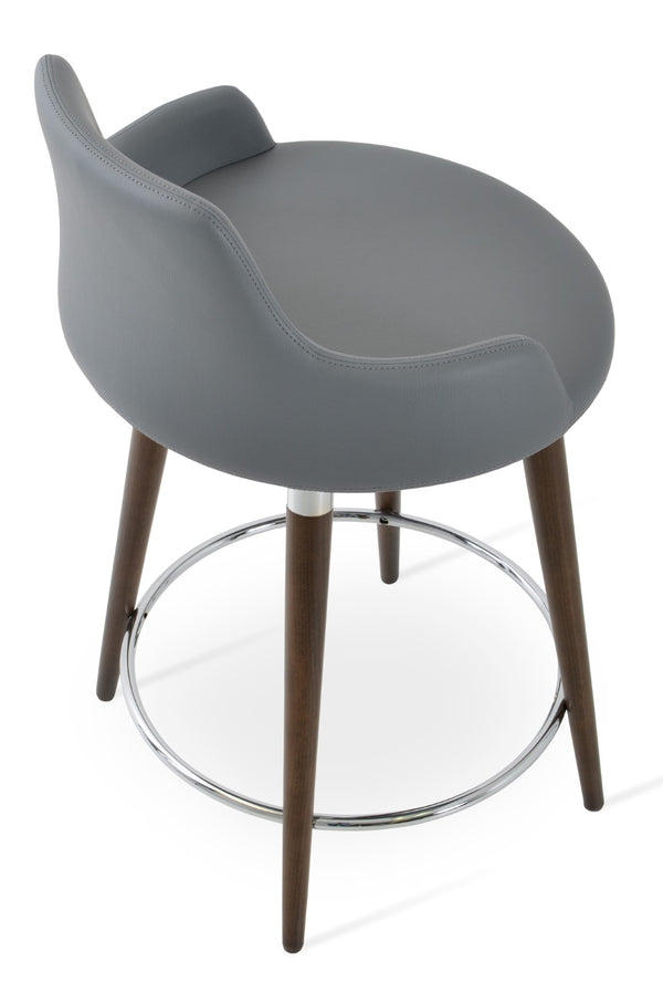 Soho Concept Dervish Wood Barstools & Counterstools – Stylish Leatherette Seating With 2-year Guarantee, Walnut Finish Walnut,Grey  Soho-concept-dining-chair-07986