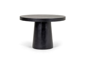 VIG Furniture Desoto Modern Concrete Round Table With Tapered Pedestal — Sculptural, Weather-Resistant Centerpiece For Four Black Dining Table VGGR-630510-BLK