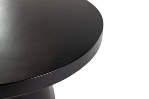 VIG Furniture Desoto Modern Concrete Round Table With Tapered Pedestal — Sculptural, Weather-Resistant Centerpiece For Four Black Dining Table VGGR-630510-BLK