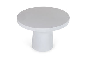 VIG Furniture Desoto Modern Concrete Round Table With Tapered Pedestal — Sculptural, Weather-Resistant Centerpiece For Four White Dining Table VGGR-630510-WHT