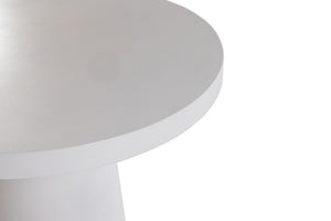 VIG Furniture Desoto Modern Concrete Round Table With Tapered Pedestal — Sculptural, Weather-Resistant Centerpiece For Four White Dining Table VGGR-630510-WHT