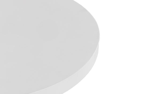 VIG Furniture Desoto Sculptural Round Concrete Table With Conical Base — Durable Weather-Resistant Modern Centerpiece White Coffee Table VGGR-696070-WHT