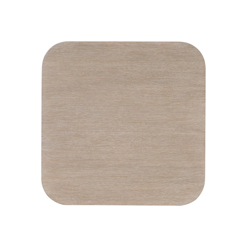 Bernhardt Bernhardt Loggia Side Table — Sculptural Fluted Base, Aria Wire-Brushed Oak, Rounded Square Top, 22" 345122