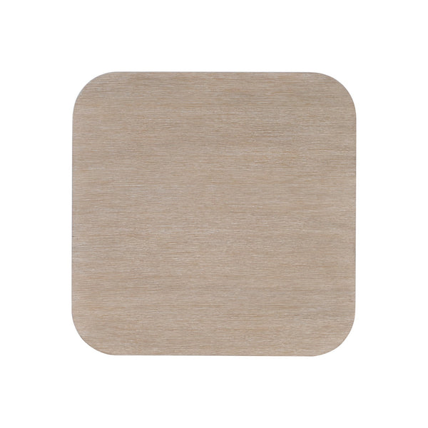 Bernhardt Bernhardt Loggia Side Table — Sculptural Fluted Base, Aria Wire-Brushed Oak, Rounded Square Top, 22" 345122