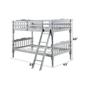 English Elm Homestead Twin/Twin Bunk Bed with Convertible Stacked or Separate Design, Solid Slat System, 330lb Capacity Gray 80 L x 12 W x 5 H B2726S00346