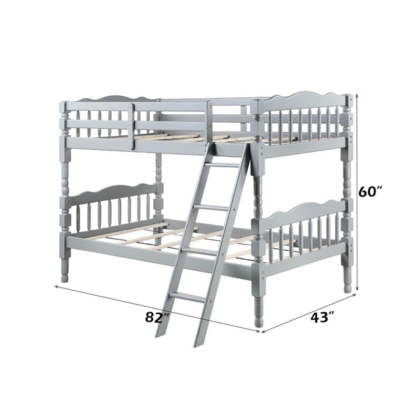 English Elm Homestead Twin/Twin Bunk Bed with Convertible Stacked or Separate Design, Solid Slat System, 330lb Capacity Gray 80 L x 12 W x 5 H B2726S00346