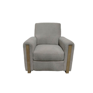 JLA Home Chapel Hill - Recliner with Tall Back and Oak Legs, Durable Grey Upholstery, Smooth Recline and High-Density Foam Support Med Grey CH103-0044