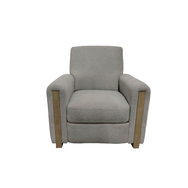 JLA Home Chapel Hill - Recliner with Tall Back and Oak Legs, Durable Grey Upholstery, Smooth Recline and High-Density Foam Support Med Grey CH103-0044