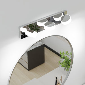 English Elm Led Modern 3-Light Oval Acrylic Vanity Light With Chrome Base – Dimmable Remote Control Fixture 21" W2312P374889