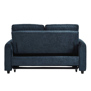 English Elm Swivel Barrel Accent Chair Chenille Tufted Round Club Seat for Living Room Lounge Blue N719S002330C