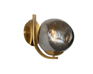 Sunpan DIONIS Sconce - Hand-Blown Glass Globe Light Fixture in Brushed Gold for Modern Ambiance & Elegance 112240