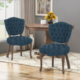 Christopher Knight Home® - Noble House - Crosswind Tufted Dining Chair with Cabriole Legs - Set of 2