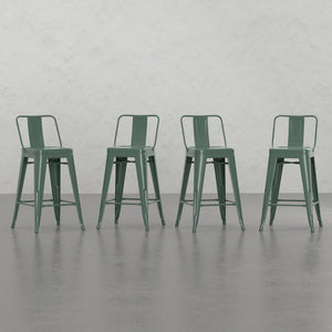 English Elm Keeley 24-Inch Industrial Counter Stools Set Of 4 - Ergonomic, Durable, And Stylish For Home Bars B2732P253612