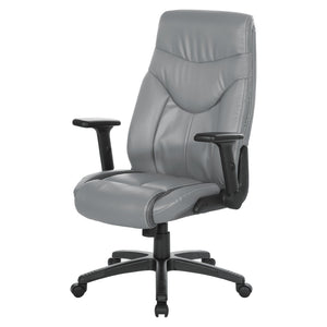 OSP Home Furnishings Exec Bonded Leather High Back Office Chair with Lumbar Support and Ergonomic Adjustability EC90200-EC42