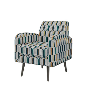 English Elm Darien Geometric Prism Upholstered Accent Armchair with Solid Wood Legs for Small Spaces Yellow B127P495074