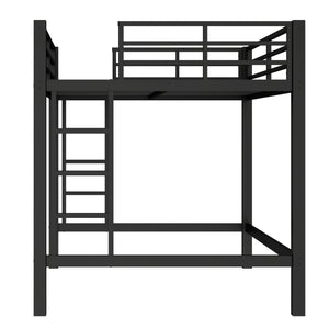 English Elm Full Metal Loft Bed with Sturdy Frame, Easy-Climb Ladder, Guardrails & Underbed Storage Space Black W1580P370678