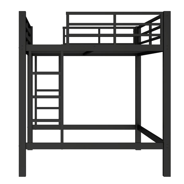 English Elm Full Metal Loft Bed with Sturdy Frame, Easy-Climb Ladder, Guardrails & Underbed Storage Space Black W1580P370678
