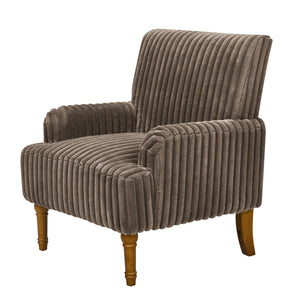 English Elm Modern Wide Wale Corduroy Accent Chair Solid Wood Legs Upholstered Living Room Seat Dark Coffee W5568P445691