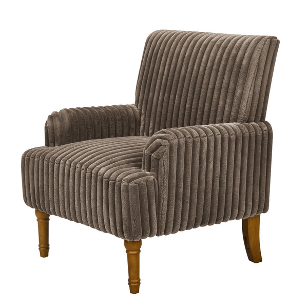English Elm Modern Wide Wale Corduroy Accent Chair Solid Wood Legs Upholstered Living Room Seat Dark Coffee W5568P445691