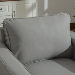 English Elm 33.6''w Swivel Club Chair Tech Cloth Upholstery Hidden Storage Square Accent Seat Gray W3098S00047